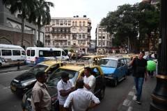 Intersection in front of the Taj Mahal Palace and the Gateway to India Monument. 