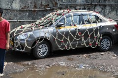 Car decked out for a special occasion.