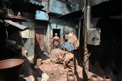 Maze of alleys, tiny shops and homes all close together. 