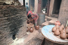 Pottery and leather working are two big industries in this area of Dharavi.