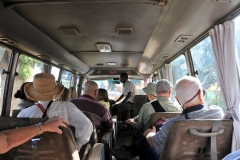 Inside our mini bus with guide Hameed starting out in Khartoum. The population of Khartoum is 3.6 milion