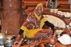 Preparing Sudanese coffee, very strong black coffee, after lunch for us