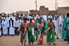 While the more well known Mevlevi dervishes wear white robes, Sudanese dervishes are often dressed in green and red