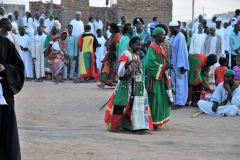 Another feature of the Sudanese dervish is the wearing of beads. The dervish elder pictured here has 1,000 beads wrapped around his neck — quite a weight to carry