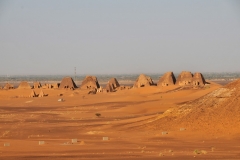 Nubian pyramids are pyramids that were built by the rulers of the ancient Kushite kingdoms. The area of the Nile valley known as Nubia, which lies within present day Sudan, was home to three Kushite kingdoms during antiquity. The first had its capital at Kerma (2600–1520 BC). The second was centered on Napata (1000–300 BC). Finally, the last kingdom was centered on Meroë (300 BC–AD 300).