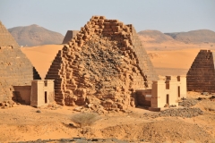 Approximately 255 pyramids were eventually constructed at three sites in Nubia, thus called Nubian pyramids, over a period of a few hundred years to serve as tombs for the kings and queens of Napata and Meroë