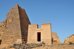 Nubian Desert, Sudan, Nahr an Nil province. Meroe Necropolis listed as World Heritage by UNESCO