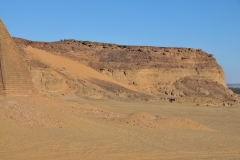 Back side of the Jebel Barkal which I slide down from the top along the loose sand to the bottom to exit the hill.