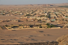 View from atop Jebel Barkal and The Nubian Rest House compound.