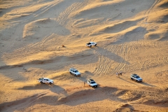 Our vehicles and drivers waiting down below