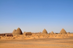 Many cemeteries in Sudan are characterized by the presence of some large conical-shaped tombs. They are called 'Qubba' and are used as a funerary monument for leading Muslim religious figures