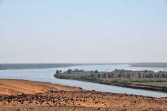 Nile River flowing towards the Egypt border