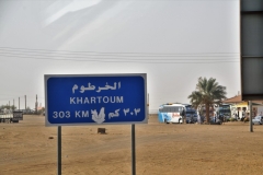 Bus stop for road to Khartoum