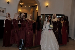 Notice the Muslim Brides Maids to the left and the Christian Brides Maids to the right