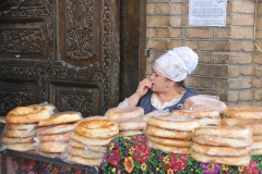 Good looking local Tajikistan bread just baked hours before.  The vendors with the piles of circular breads are doing well.