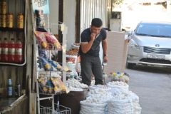 Tasting a sample.  The ancient form of kashk is a porridge of grains fermented with whey and dried in the sun. The long shelf-life and nutritional value of kashk made it a useful item for peasants during the winter months, as well as soldiers and travelers.