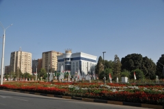 Dushanbe is a delightful city built around parks, lakes and fountains.  Its grand tree lined boulevard, Rudaki, has many older Soviet era pastel colored buildings on both sides of the boulevard. The city grew from a village which had a popular Monday market place, thus the name Dushanbe...Monday..