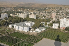Looking down on the gardens below.