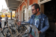 Boss our Tajikistan guide takes us to one of the shops that makes knives.