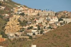 Neighborhoods are built straight up into the hilllsides