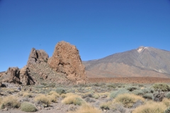 The Garcia Rocks to the left in the photo and the Volcano Mountain Teide to the right.