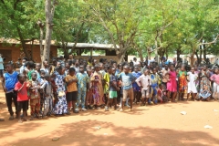We visited a school as kids  were getting out of school