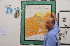 Our guide in Tunisia Mohamed Nabli explains where we are and where we have been and are going next. Where to meet in case someone gets lost. 