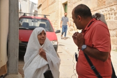 We stopped in a small town Majez al Bab and while walking around we met a 90 plus year old local on her way to meet her sister. 