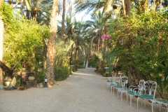 Interior gardens with running water streams throughout the property.