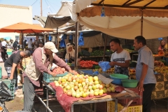 We drove back into the main town area where we found a produce market also selling dates right off the Date Palm trees.