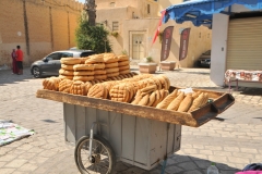 Fresh Bread just out of the oven on its way to the souk or market.  It will all be sold with a few hours.  It is good too. Just break off pieces of the bread and eat with meals. 