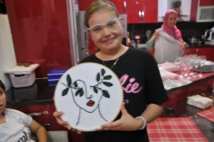 There were two grown brothers and their families living along with the parents of the men. One of the daughters shared with us some of her handiwork sewing items.  She was 10 years old and spoke English very well. Her goal was to become an English teacher. She will do very well in life.  Her English was perfect. 