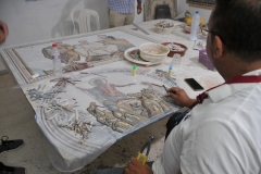 We stopped by the shop of a local that makes incredible tile mosaic designs and works.  We spent an hour or more in his business learning how he makes these tiles into works of art. Beautiful.  
