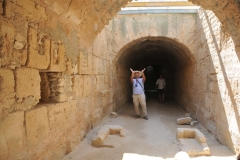 This underground  part of Colosseum built below ground such as the series of tunnels under the Colosseum which held slaves , particularly enemy captives, and animals while keeping them ready to fight in the gladiatorial games. The animals and slaves could be let up through trapdoors under the sand-covered arena at any time during a fight. These elevators are still visible today at the amphitheater where animals fought against humans for the enjoyment of the spectators.   