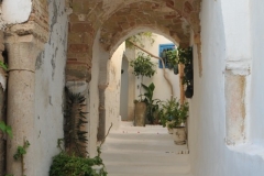 Entrance to one of many residences walking up and down the narrow walk ways.