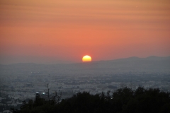 Watching the sunset in Sidi Bou Said is spectacular.  Crowds gather each night at the location we were standing a few blocks up the hill from the hotel.