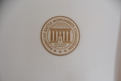 American Battle Monuments Commission logo.  This agency of the United States government operates and maintains 26 American cemeteries and 32 memorials, monuments and markers in 17 countries.  The Commission works to fulfill the vision of its first chairman, General John J. Pershing, commander of the American Expeditionary Forces during World War I promised that "time will not dim the glory of their deeds". 