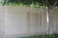 Wall of the Missing.  Along the southeast edge of the burial area is the Wall of the Missing with  3,724 names listed as missing in action, lost at sea or buried at sea.  