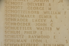 Walking along the Wall of the Missing I noticed a name the same as my last name Schroeder, John C, only with an extra e in Schroder.  My thoughts went to family, could this be a member of our family? 