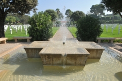 Four fountains and pools with surrounding vegetation provide a welcome oases to enhance the experience for visitors in the frequently hot climate
