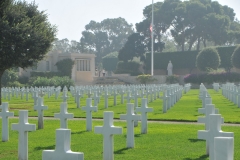 Rows of crosses facing the entrance as you first enter the cemetery.