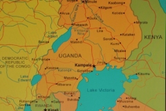 Uganda is a country in East-Central Africa. It is bordered to the east by Kenya, to the north by South Sudan, to the west by the  Congo, to the south-west by Rwanda, and to the south by Tanzania.