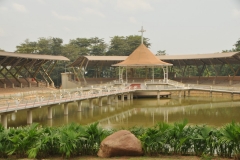 The gardens and areas outside the Basilica set aside for services adjacent to the Basilica.