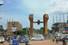 Roundabout on the Palace to Parliament road. The gate would be oopened only for the Kings Car only.