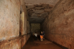 Now open and empty, the dungeon had an electronically controlled gate, which was removed in 1997 by the Ugandan army.   The dungeon had water flowing six meters above ground, meaning that whoever was kept in the 5  chambers or cells to the left in the photo,  would be up to their knees in water.  "People were locked up here with no food, no water and no medical attention,"  Then electricity was turned on and everyone was  killed by electrocution,  in the standing water.