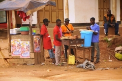 Cooking kabobs to go over an open flame barbecue