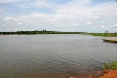 Our first view of the Nile River near the headwaters where it begins its long journey through Uganda, South Sudan, Sudan, Egypt to the Mediterranean Sea.