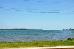 Lake Victoria.  The countries of Uganda, Tanzania and Kenya share the large lake. It is also is the body of water that supplies the Nile River with water. We saw where the headwaters begin the  nile a few days ago.