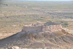 Ayaz Kala  is a fortress dating back to end of the 4th or beginning of the 3rd century BC. It is speculated to have been built as part of a chain of border fortresses guarding the borders of the Kyzylkum Desert.  The fortress is situated on the top of a hill, approximately 330 feet high, providing wide views over the surrounding plains.