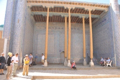 Strolling into the  the reception courtyard and throne room where the emir or khan would receive visitors, the other the private mosque. Interestingly, the nomadic tradition is reflected in the way the khan's courtyard has a raised stone dais, on which a grand yurt would be erected,